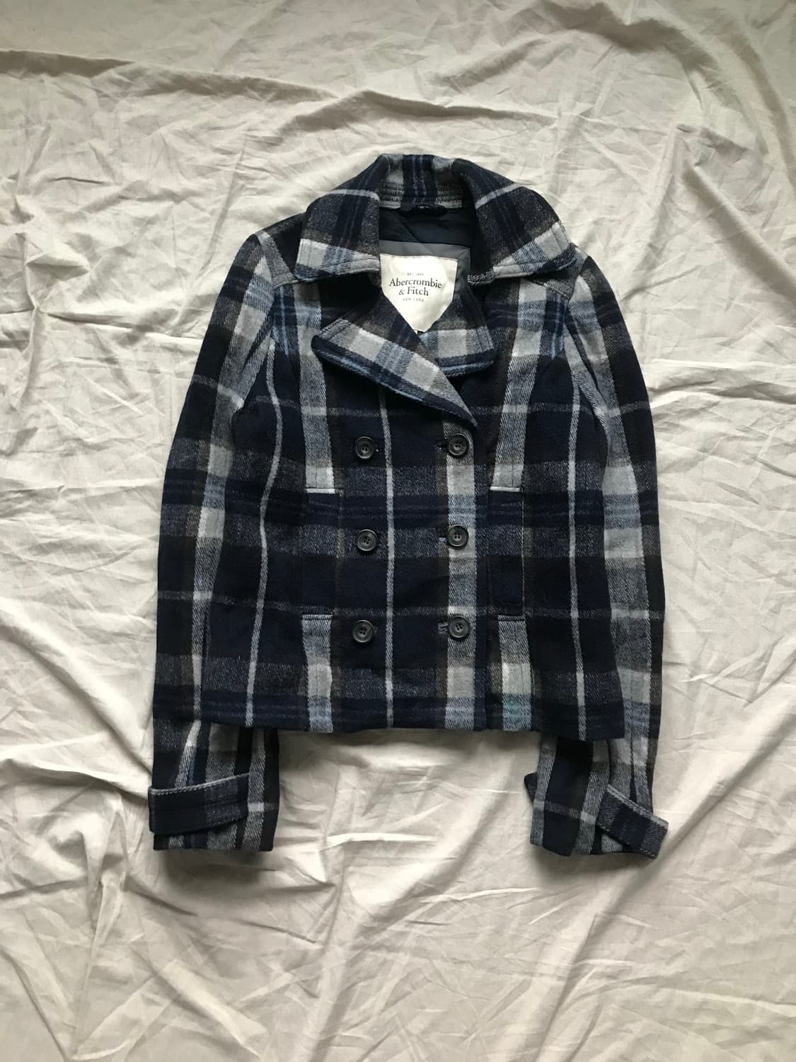 아베크롬비 타단체크 카라 숏코트 안감 누빔 상품이미지6