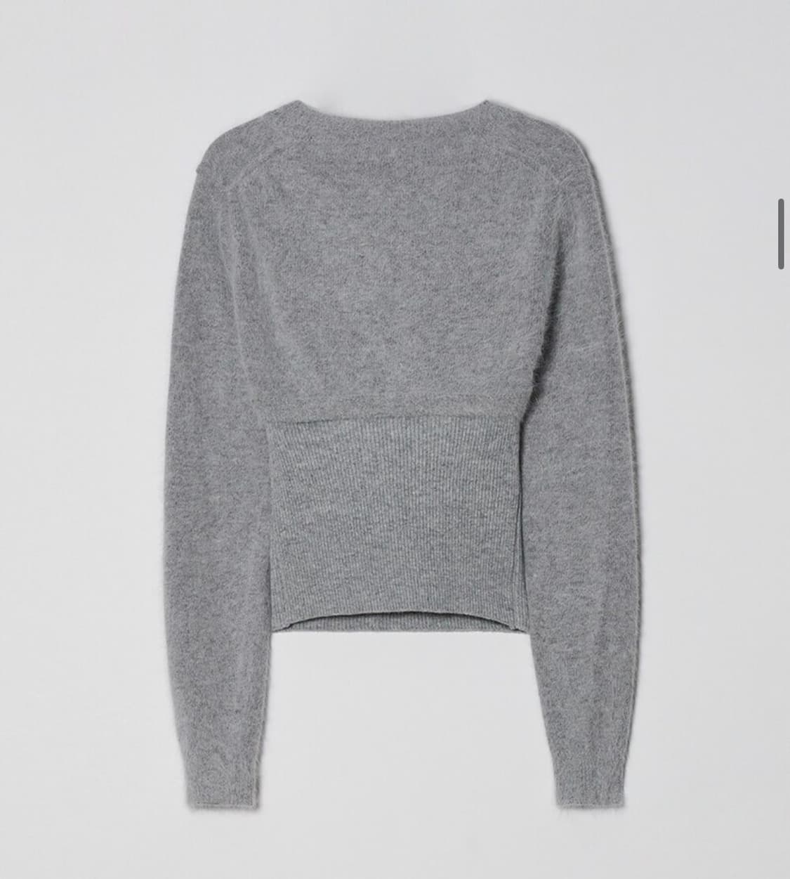 다이애그널 레이어드 튜브탑 가디건 (그레이) 상품이미지3