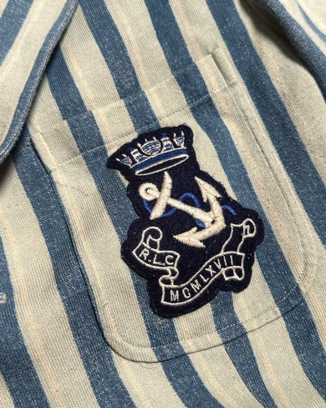 폴로 랄프로렌 스트라이프 앵커 패치 코튼 블레이저 자켓 6 상품이미지5