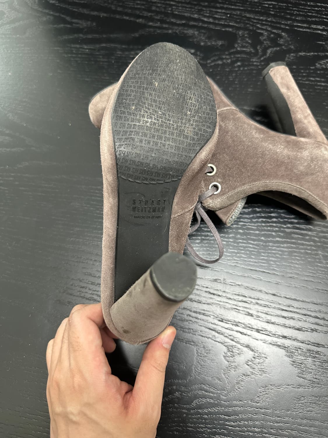 스튜어트 와이츠먼 레이스업 스웨이드 힐 상품이미지4