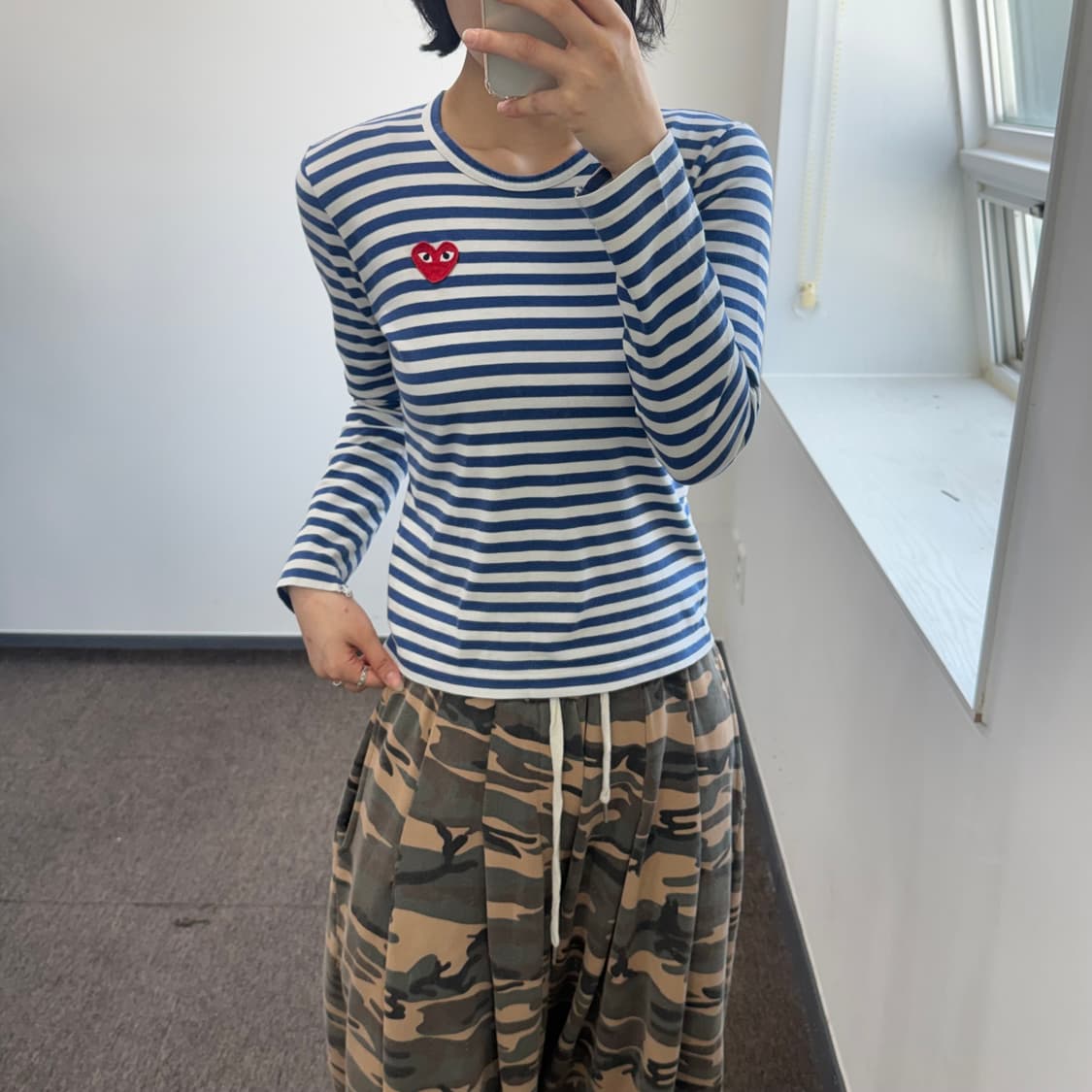 Comme des garcons 꼼데가르송 레드와펜 블루 롱슬리브 상품이미지2