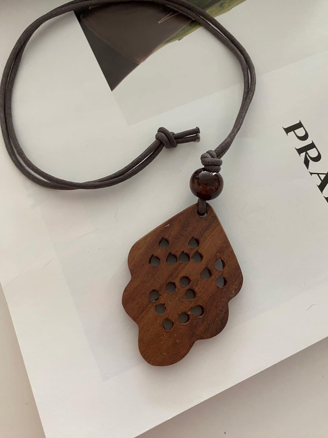 빈티지 플라워 우드 팬던트 목걸이 상품이미지4