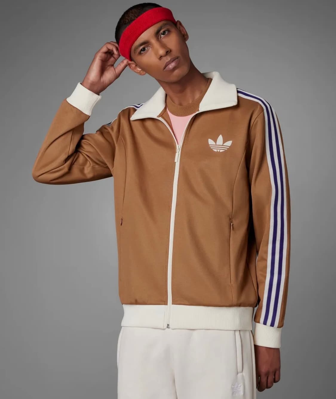 아디다스 아디컬러 70s 스트라이프 트랙탑 - 브라운 / IB3427 상품이미지2