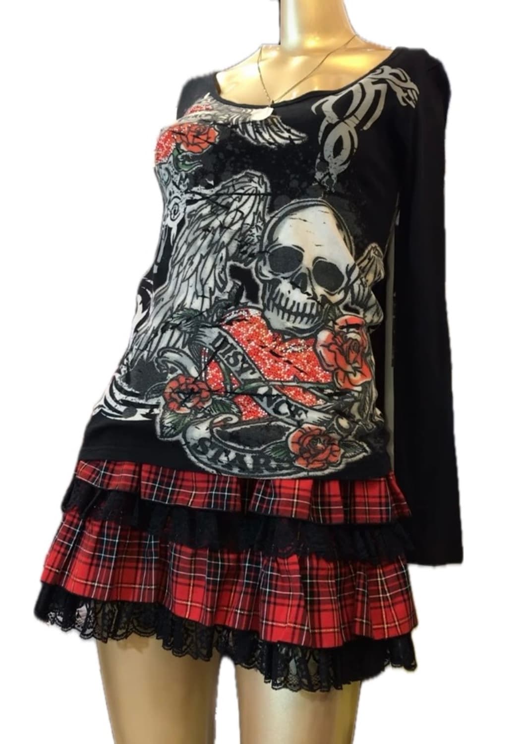 디그딥 펑크 해골 롱슬리브 상품이미지1