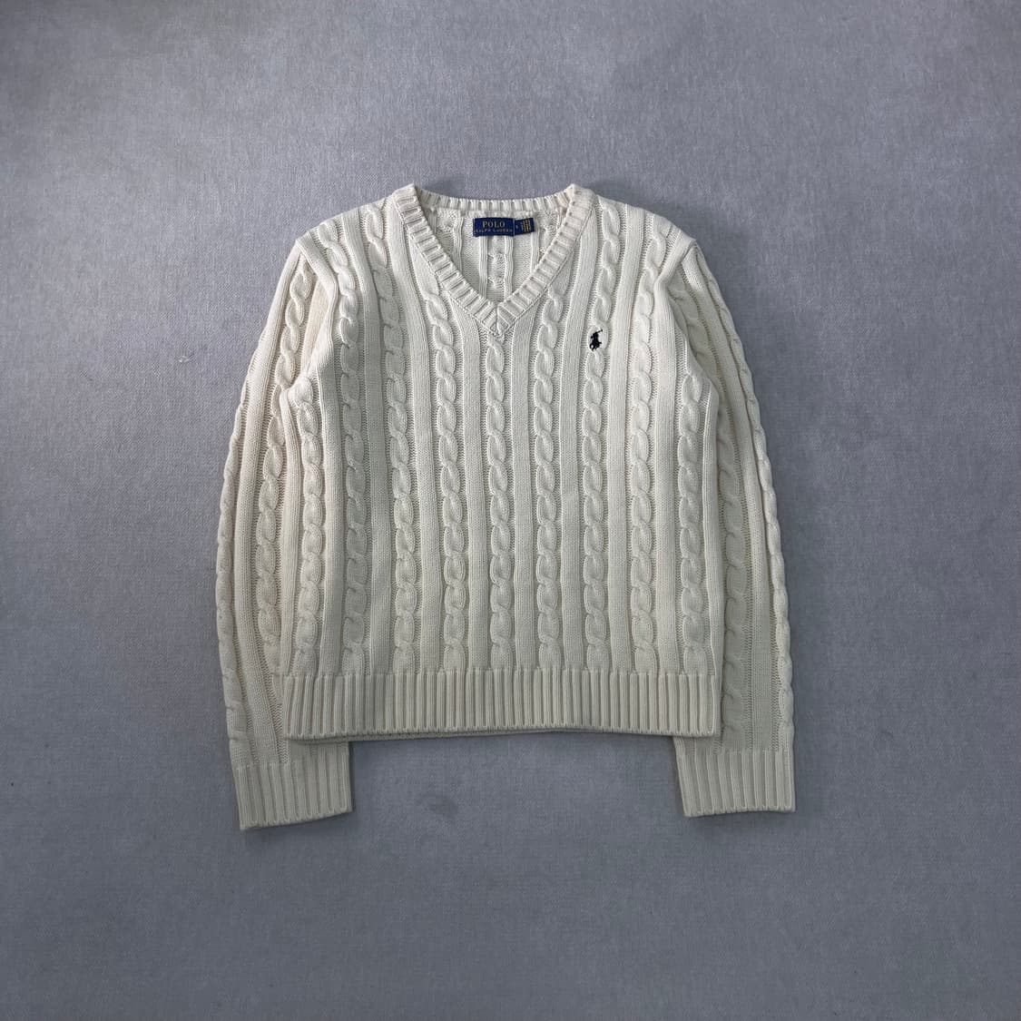 W95 폴로랄프로렌 꽈배기 브이넥 니트 상품이미지1