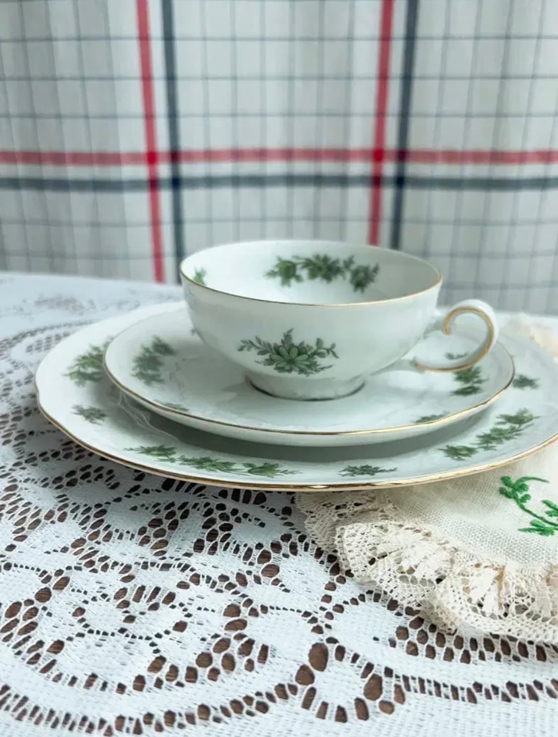 독일 빈티지 젤트만바이덴 그린로즈 스몰티컵 트리오 상품이미지2