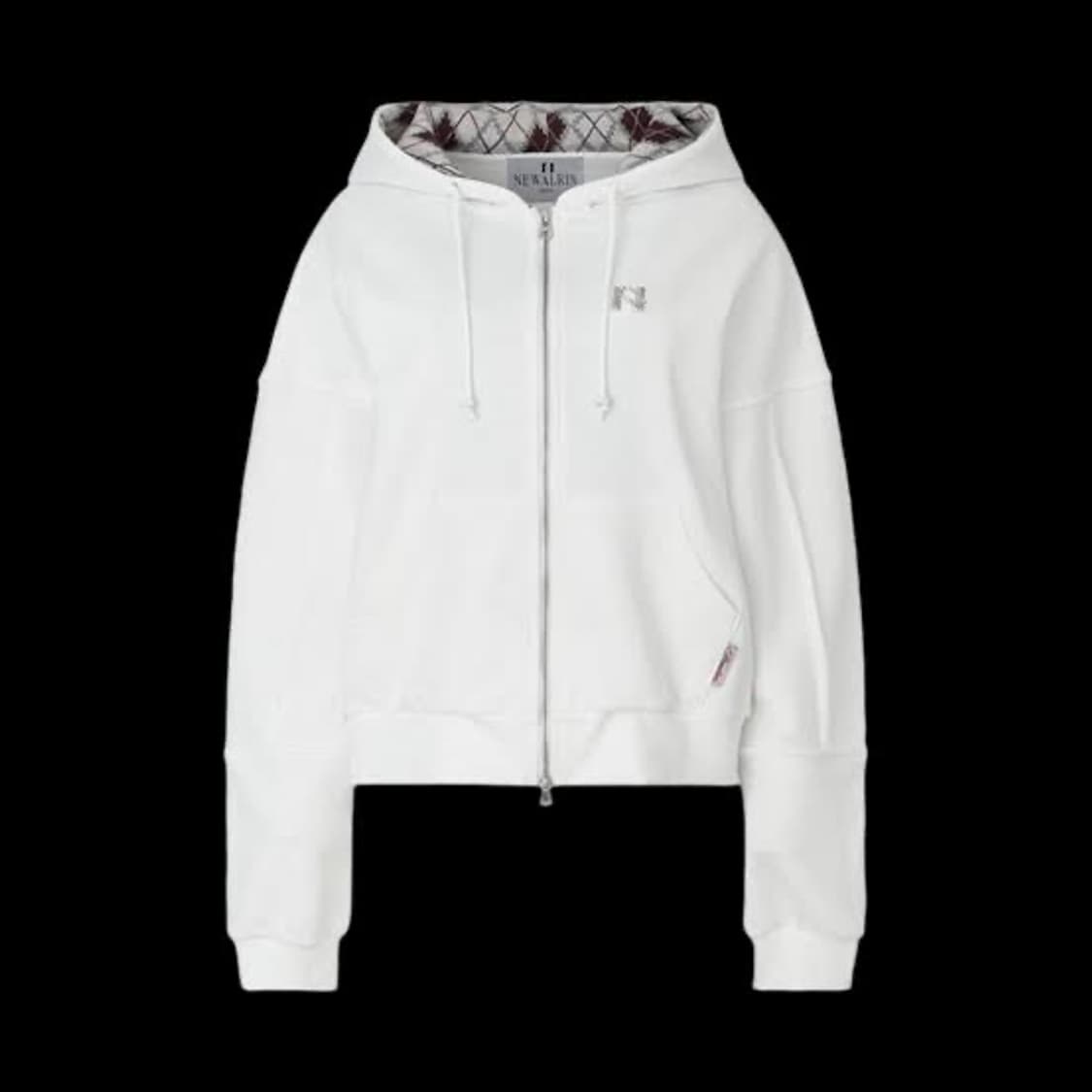 뉴얼린 롤리팝 체크 후드집업 화이트 상품이미지2