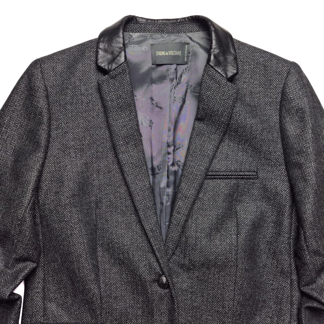 [S] 쟈딕앤볼테르 헤링본 레더패치 블레이저 자켓 상품이미지3