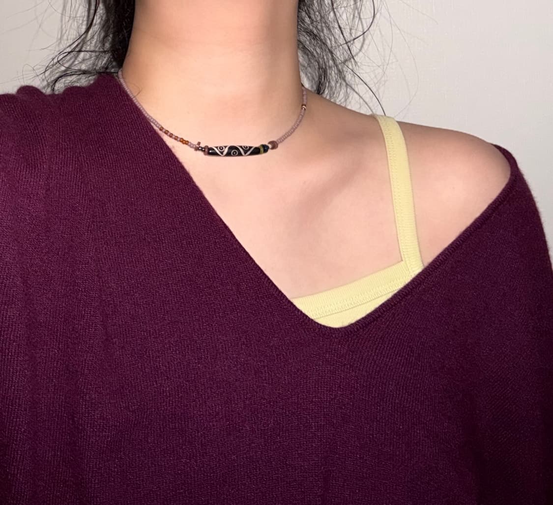 [rrrocnoc] orbit of wind 2col 우각 비즈목걸이 상품이미지6