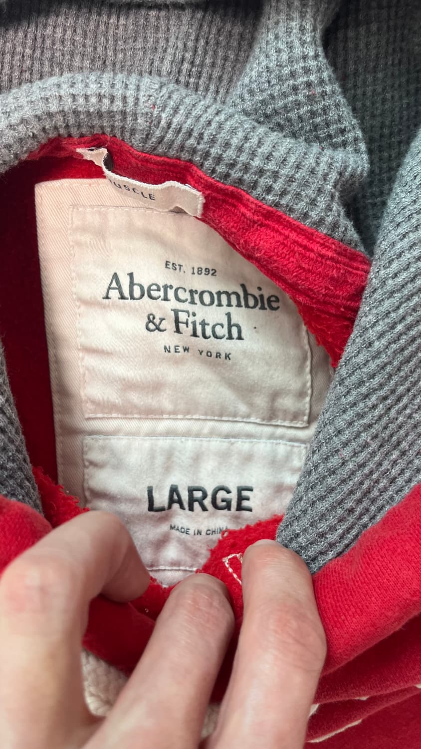 아베크롬비 후드 y2k 레드 L    남녀공용 상품이미지4