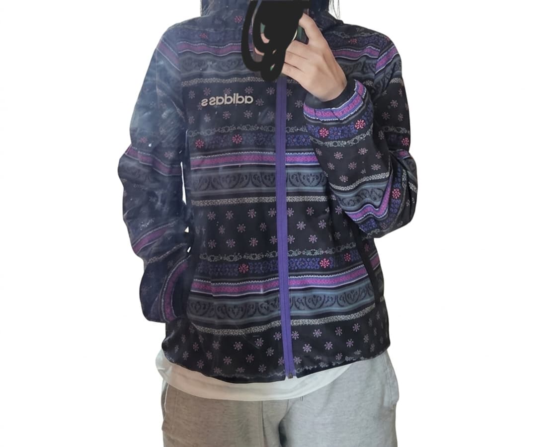 💜희귀 대대장급💜일본 아디다스 에스닉 페이즐리 바람막이 퍼플M/모리걸 상품이미지1