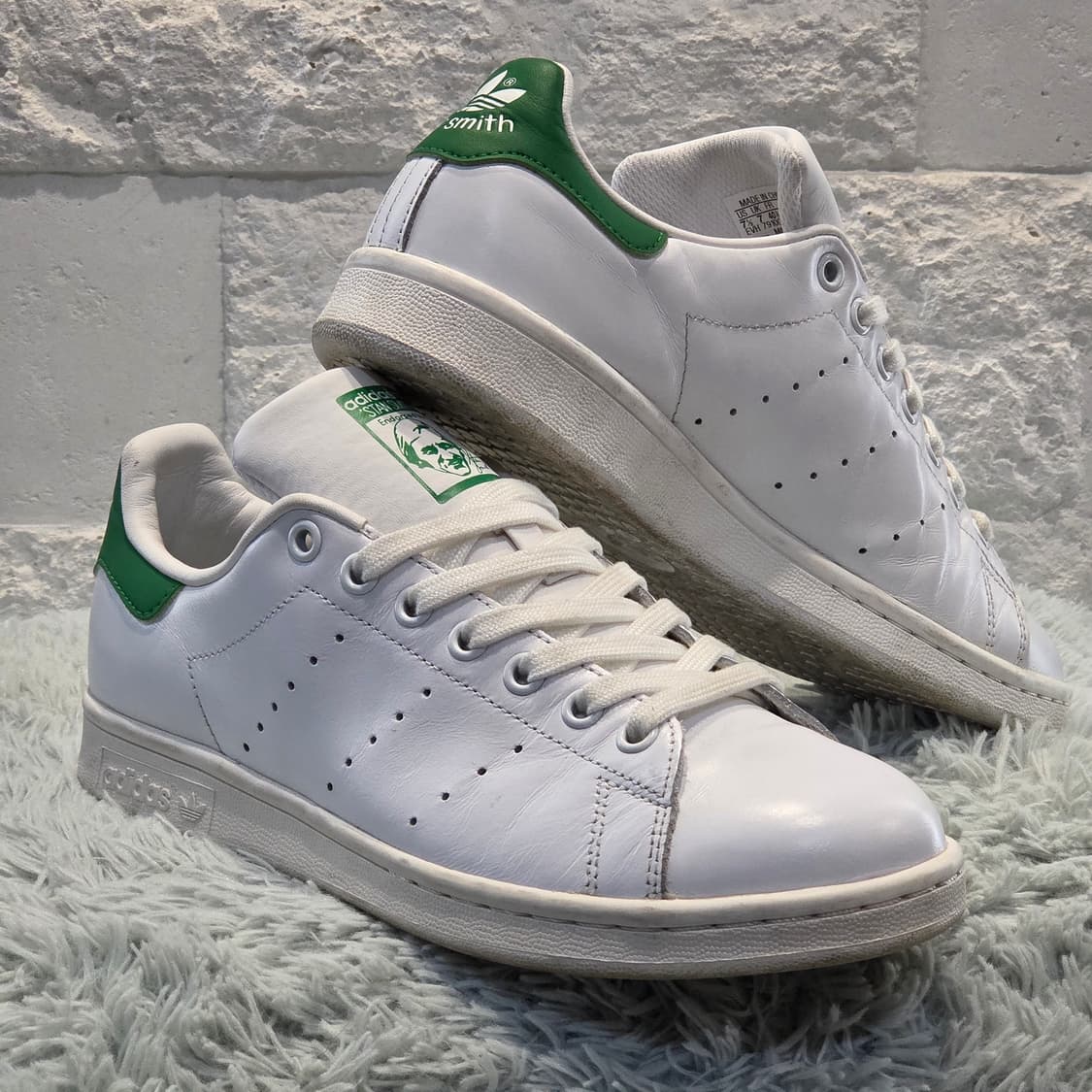 2q-2:아디다스 스탠스미스 오리지널 화이트 그린 (250)상태굿 상품이미지4