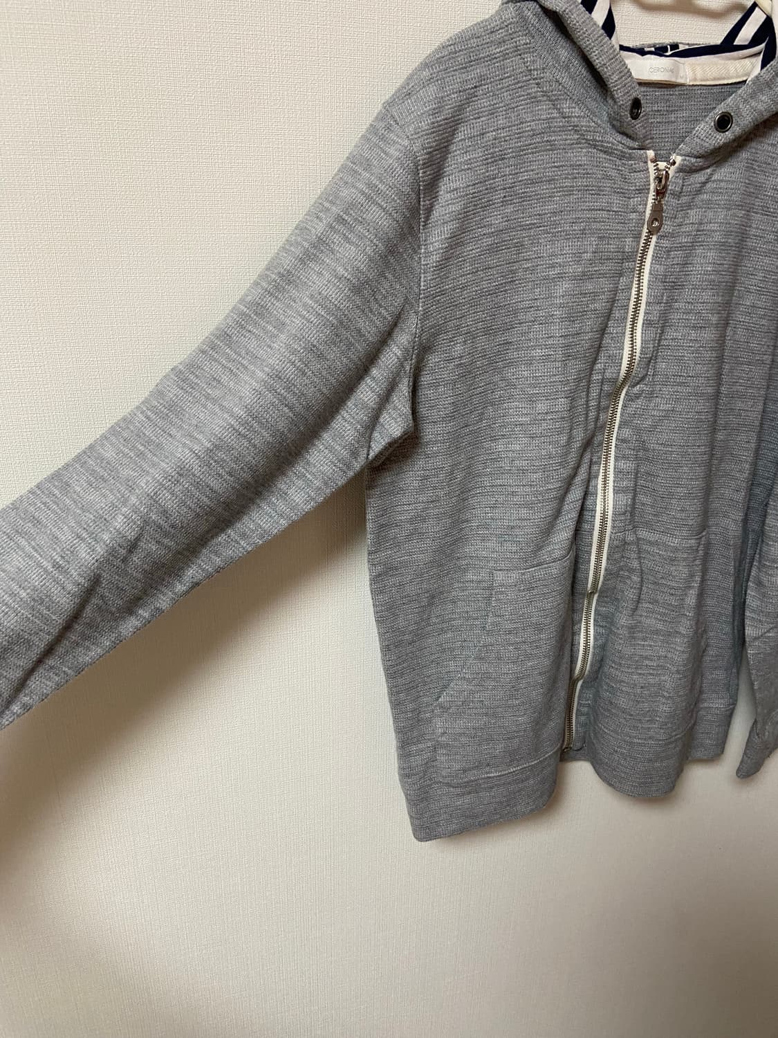 일본 빈티지 모리걸 하구미 스트라이프 후드 집업 상품이미지3