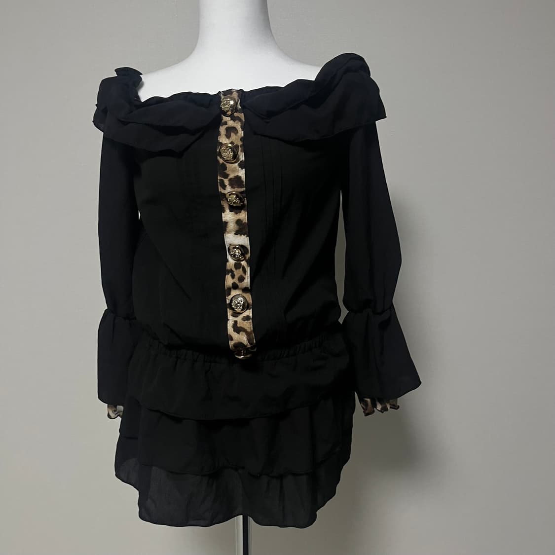 d.i.a 다이아 오프숄더 호피 갸루 원피스 상품이미지2