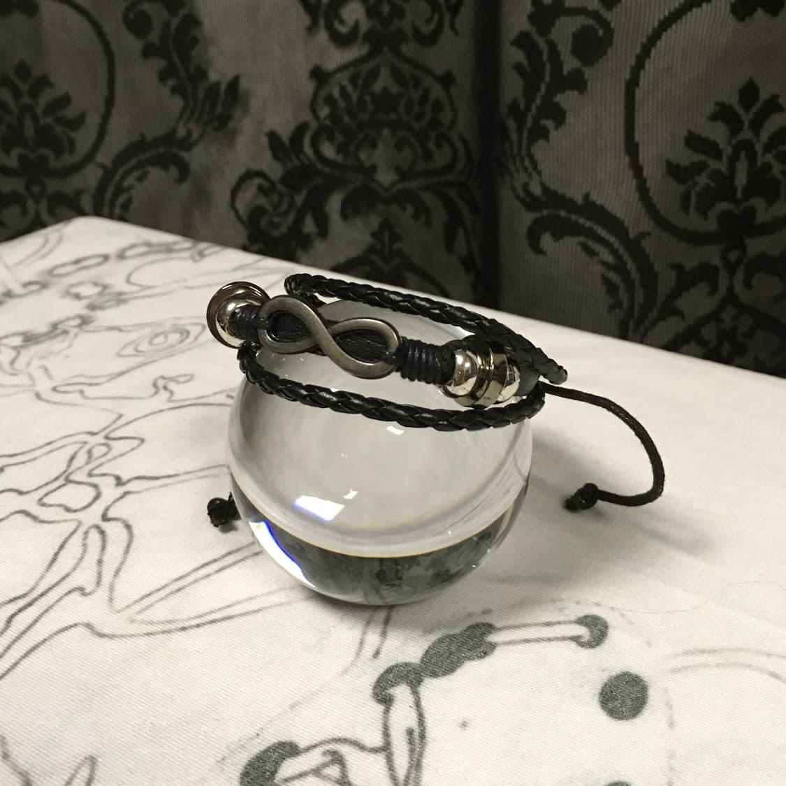 빈티지 나나 펑크 락시크 핀터레스트 무한 루프 꼬임 레더 가죽 팔찌  상품이미지1