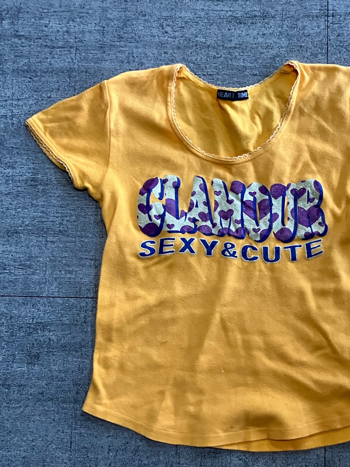 일본빈티지 Hearttime 핀터깔y2k 달천깔페어리 레이스 반팔티셔츠 상품이미지2