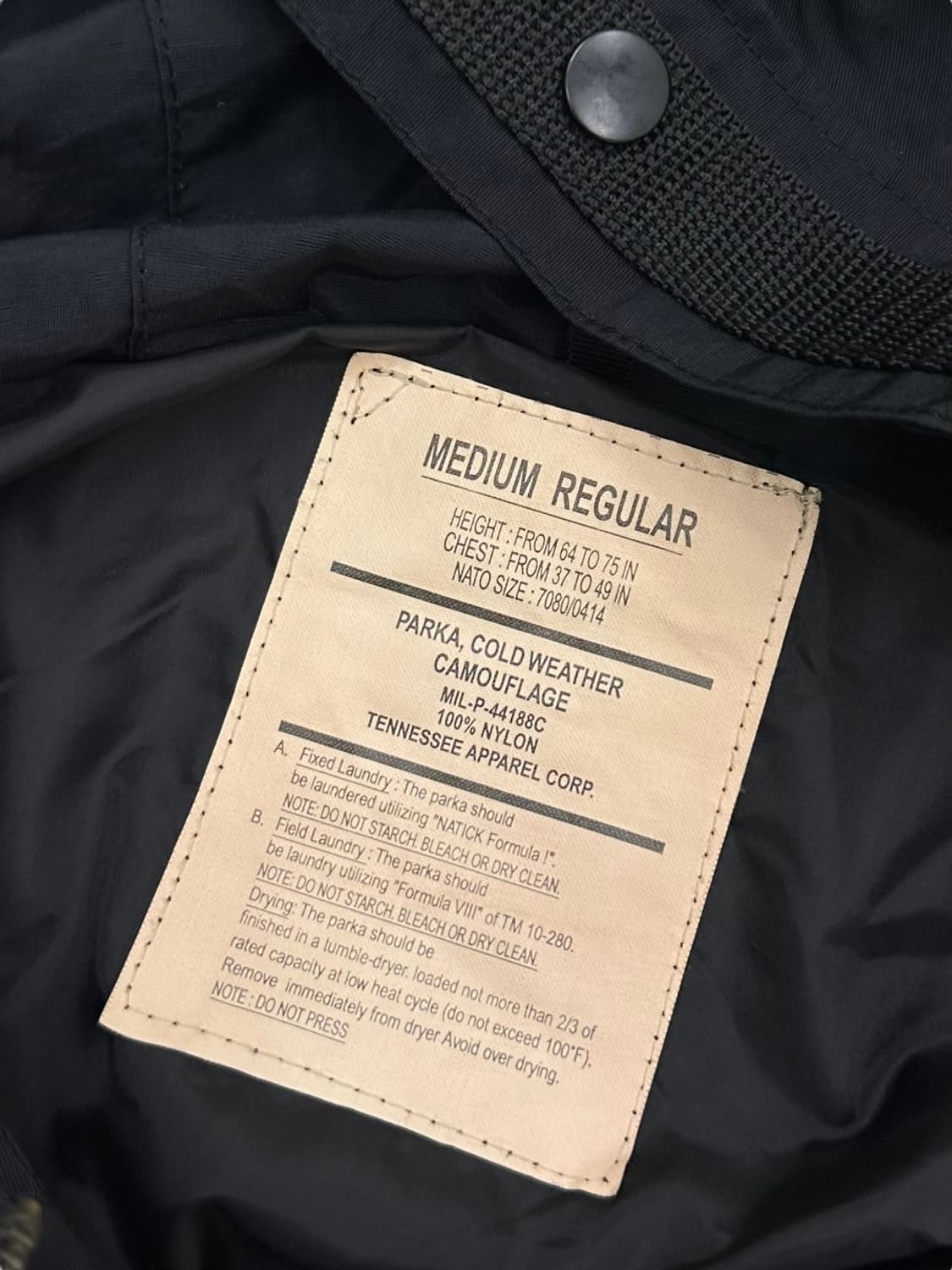 테네시 밀리터리 나일론자켓 블랙 (M~2XL)  상품이미지8