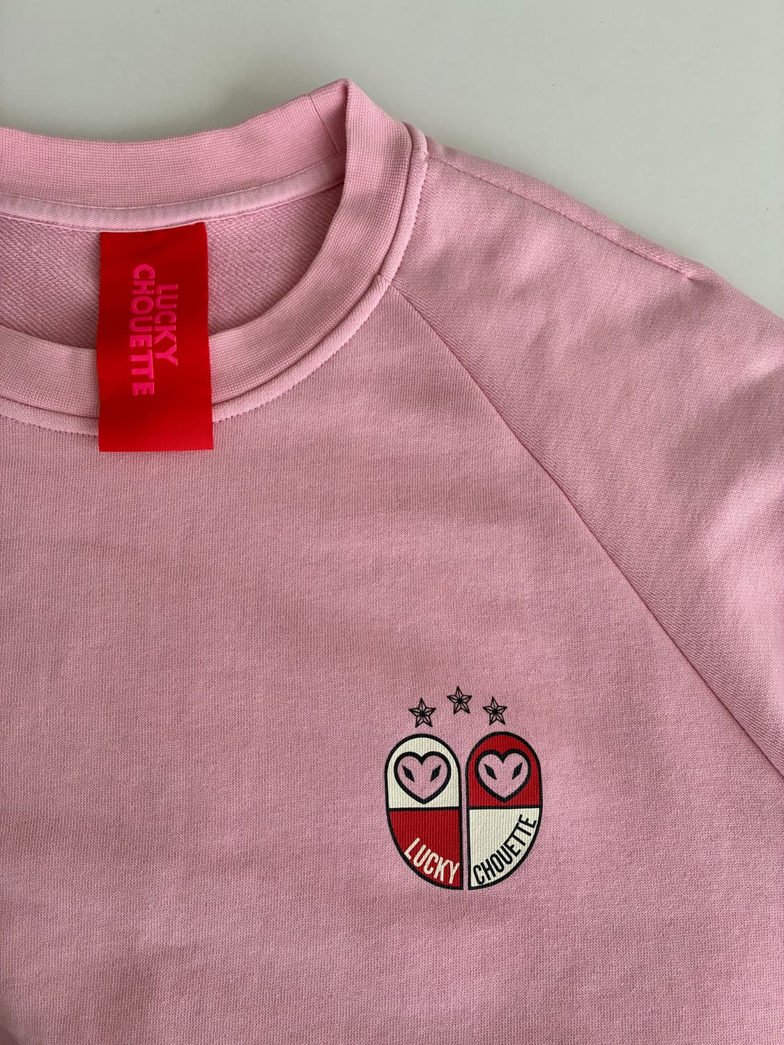 M) 럭키슈에뜨 오버핏 맨투맨 핑크 상품이미지4