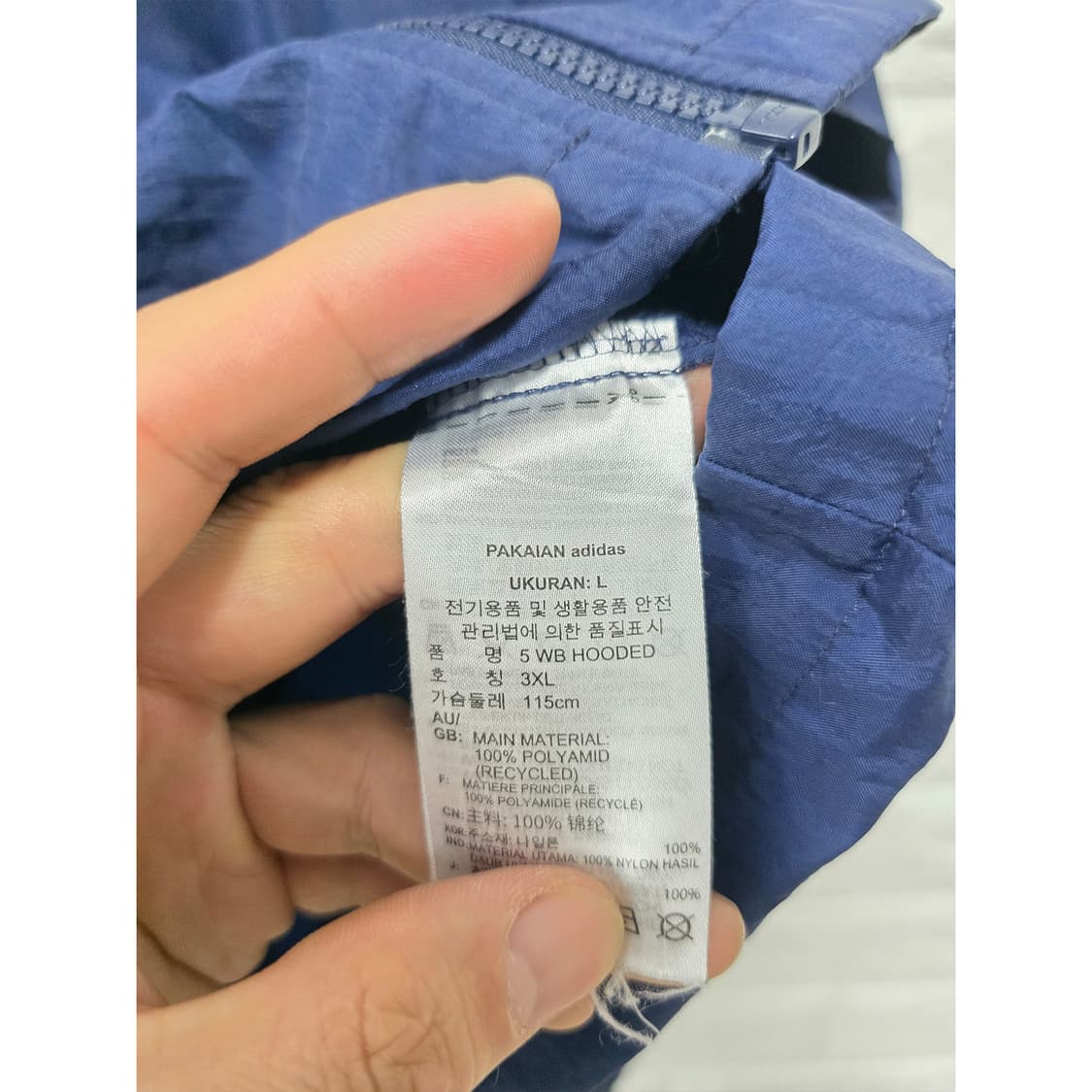 아디다스 네이비 핑크 하트 로고 바람막이 XXXL 상품이미지3