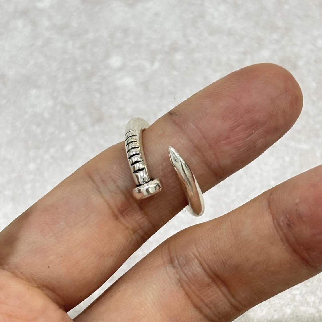 Oribell 크롬 크로스 앵끌루 못 925 스털링 실버 오픈링 반지 상품이미지4