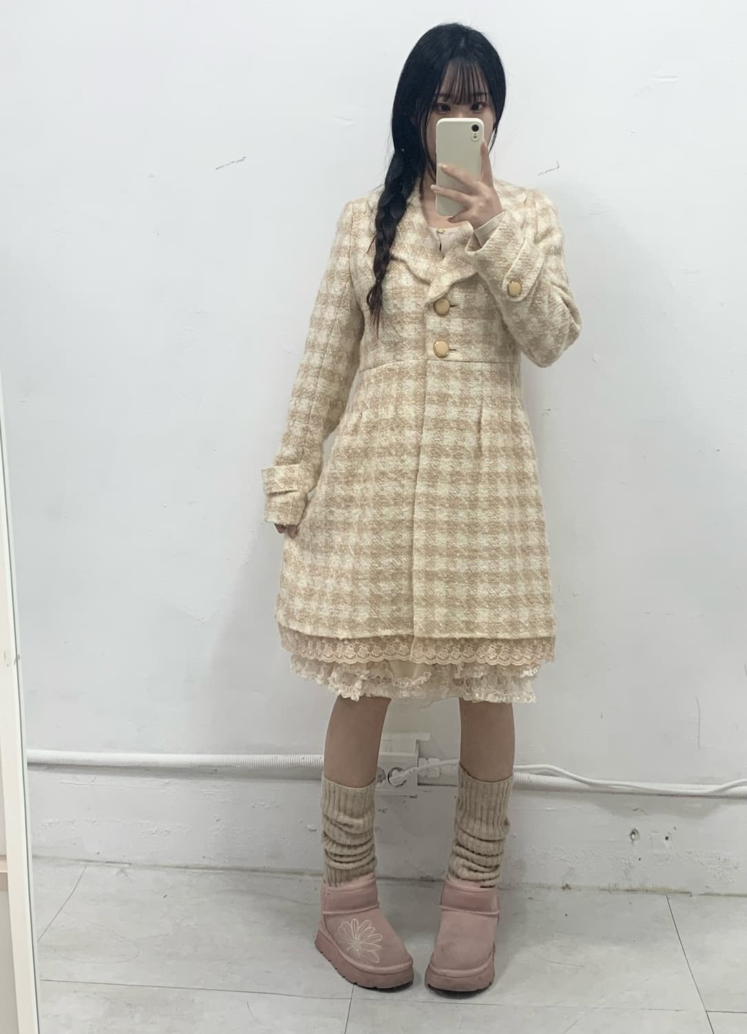 [LD PRIME] 히메갸루 레이스 핑크 코트 상품이미지3