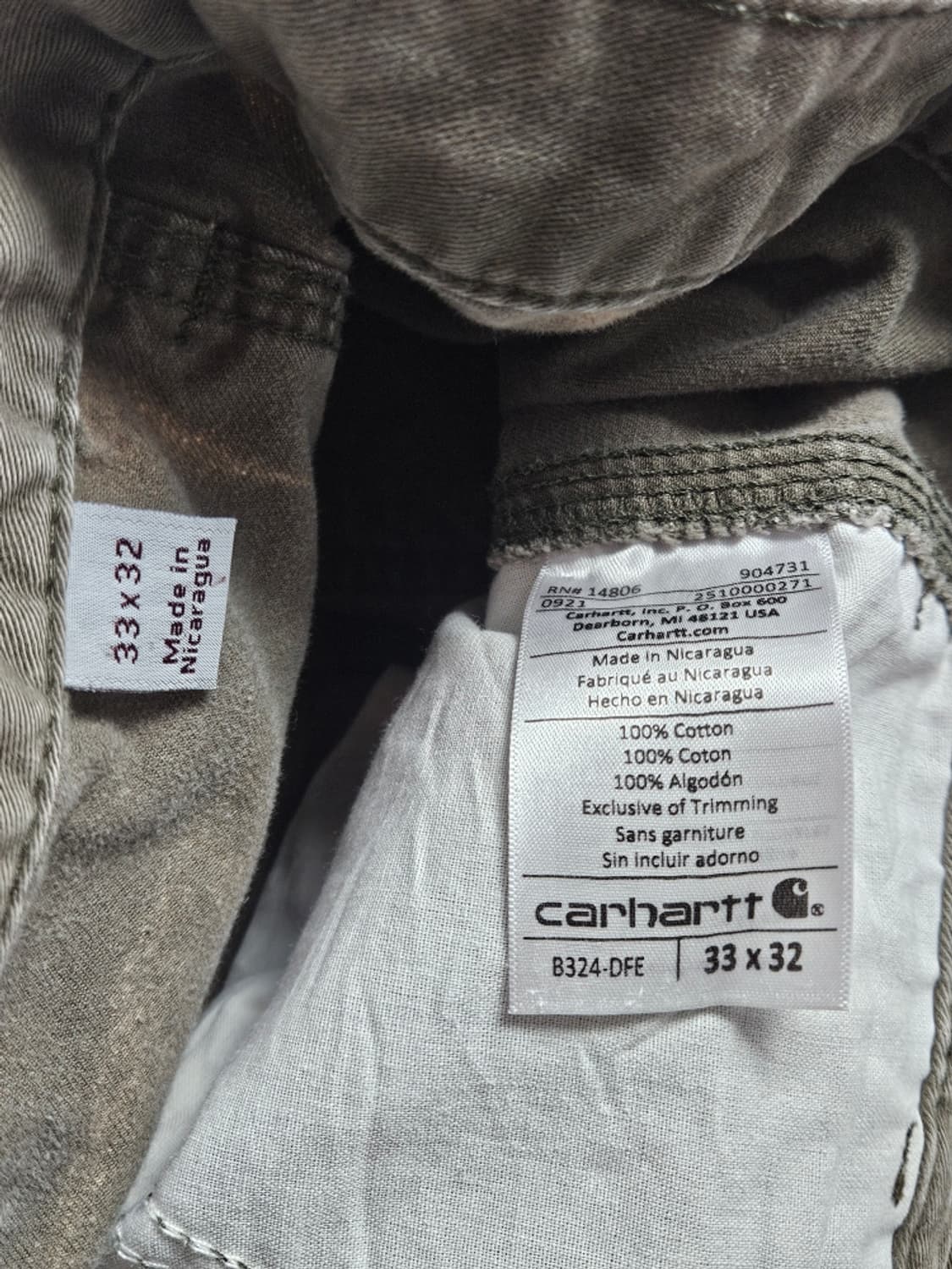 칼하트 다잉 커스텀 카펜터 워크 팬츠 ( 33X32 ) / 11053 상품이미지7
