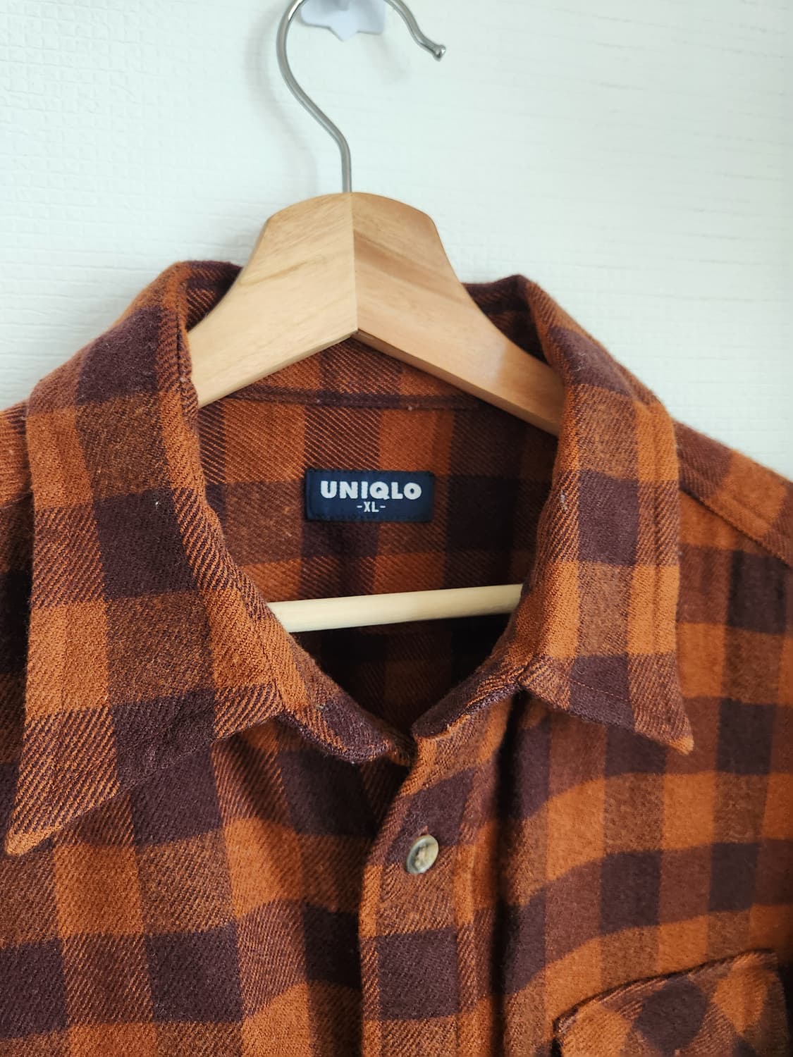 90s 올드 유니클로 럼버잭 체크 플란넬 셔츠 상품이미지4