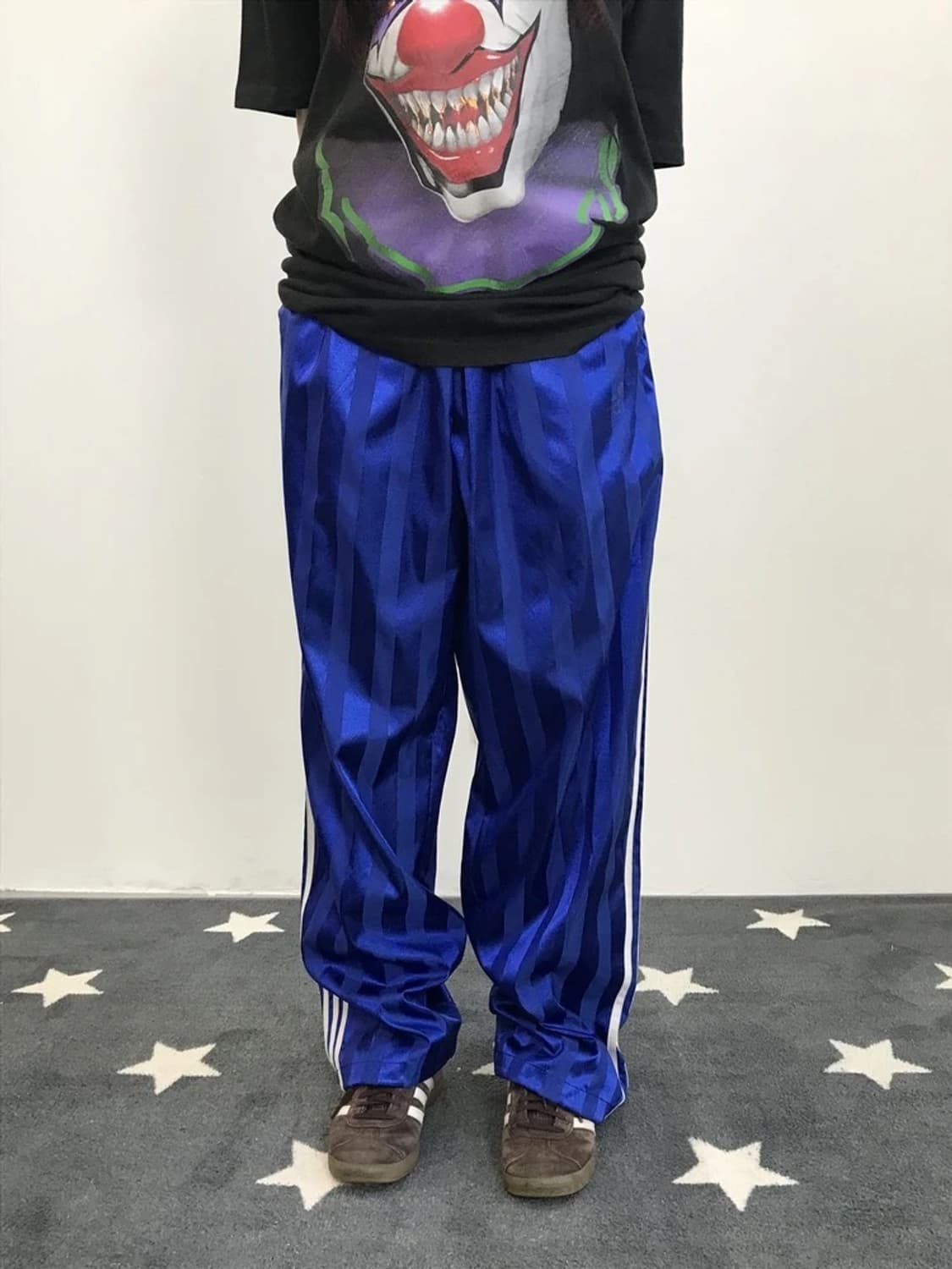 Adidas Blue Satin 3 Stripe Track Pants 상품이미지3