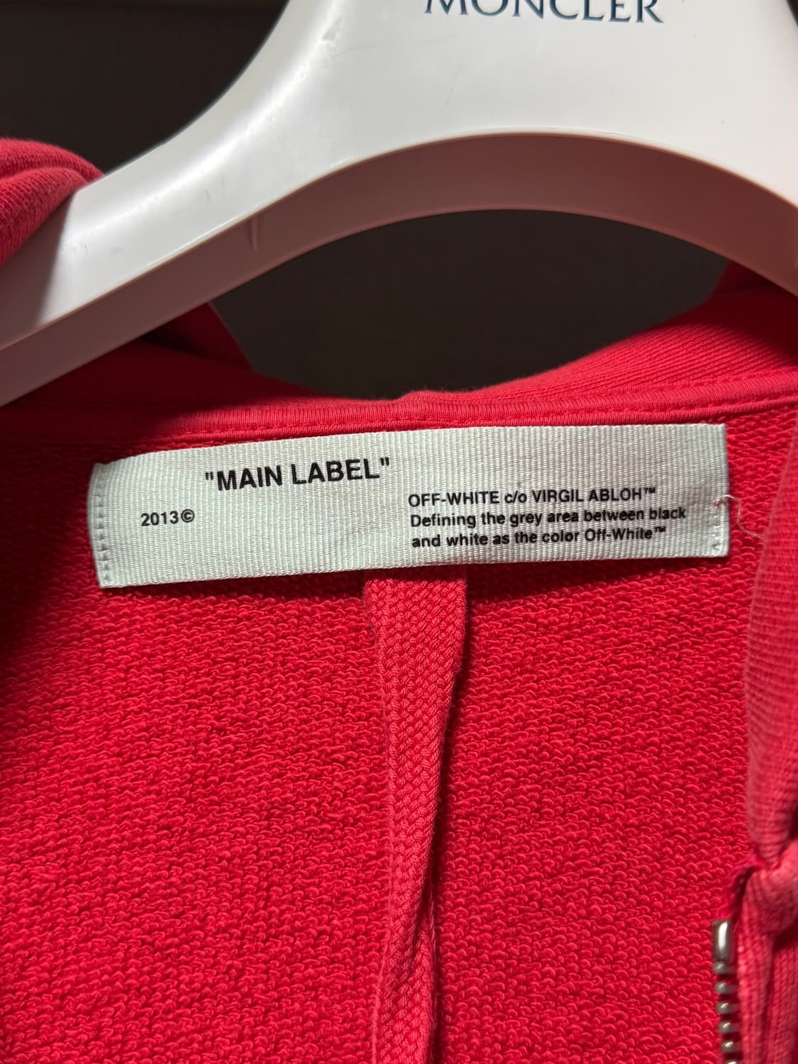 오프화이트 임프레셔니즘 디아그 후드 집업 레드 M 상품이미지4