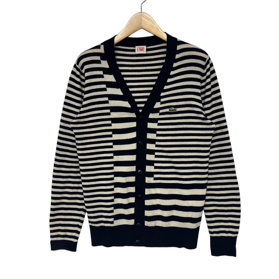 라코스테 로고 스트라이프 가디건 상품이미지1