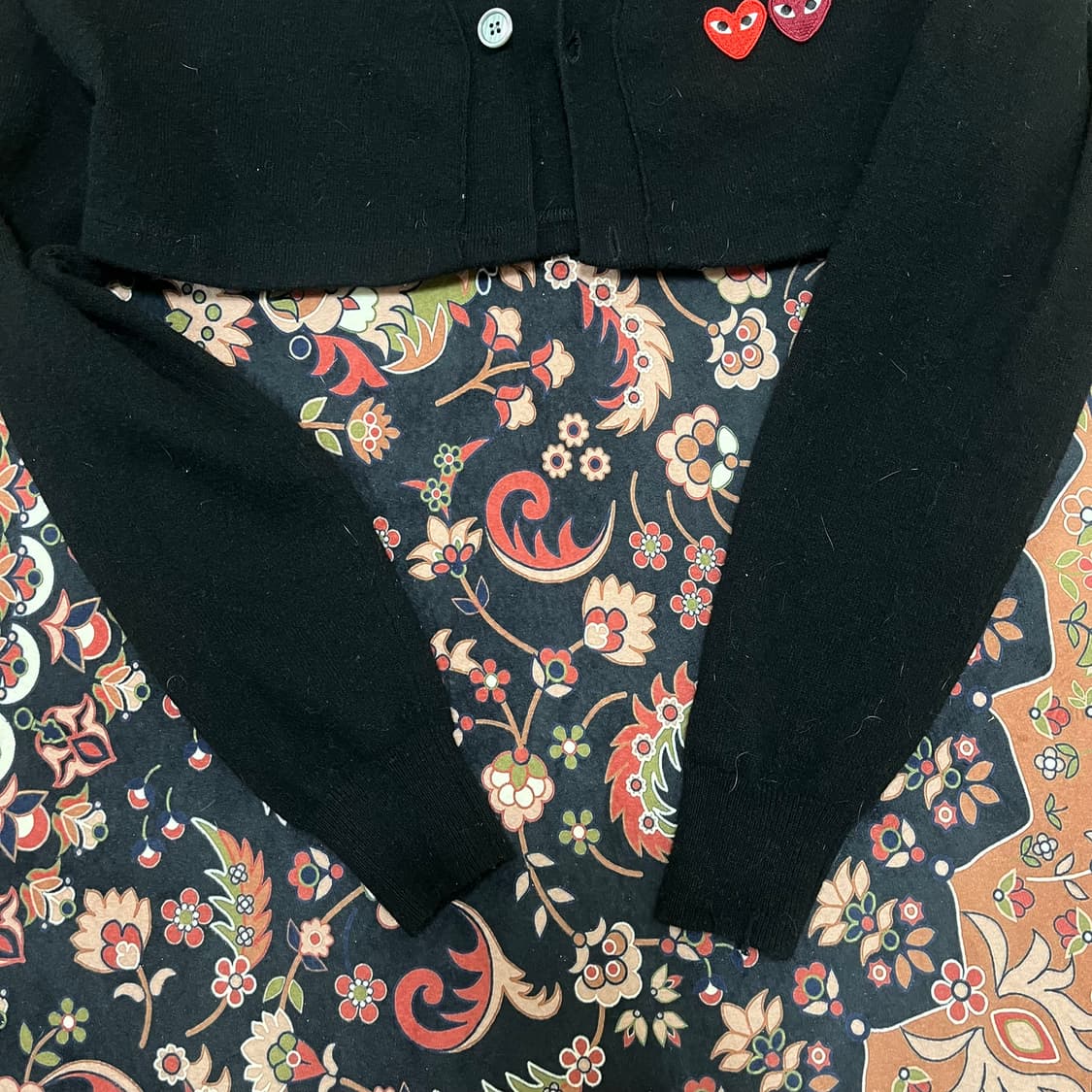 꼼데가르송 여성 더블 하트 크롭 가디건 M 상품이미지5