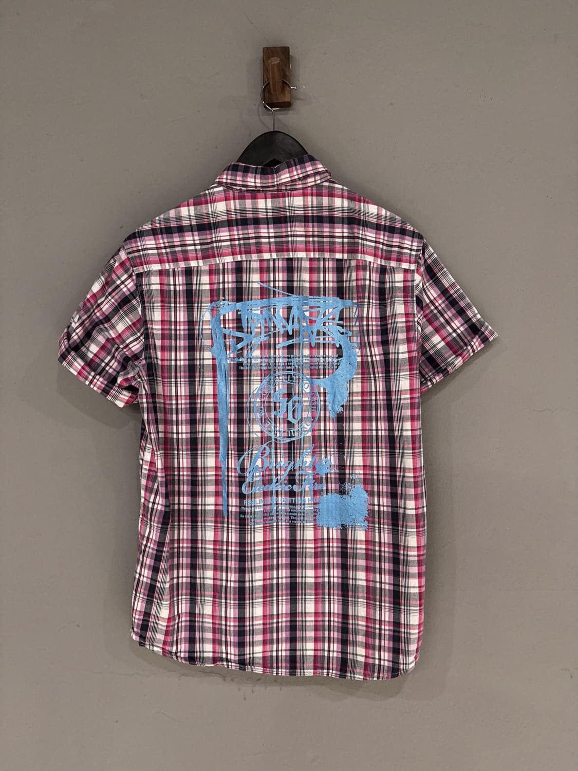 lettering point check pattern shirt 상품이미지7