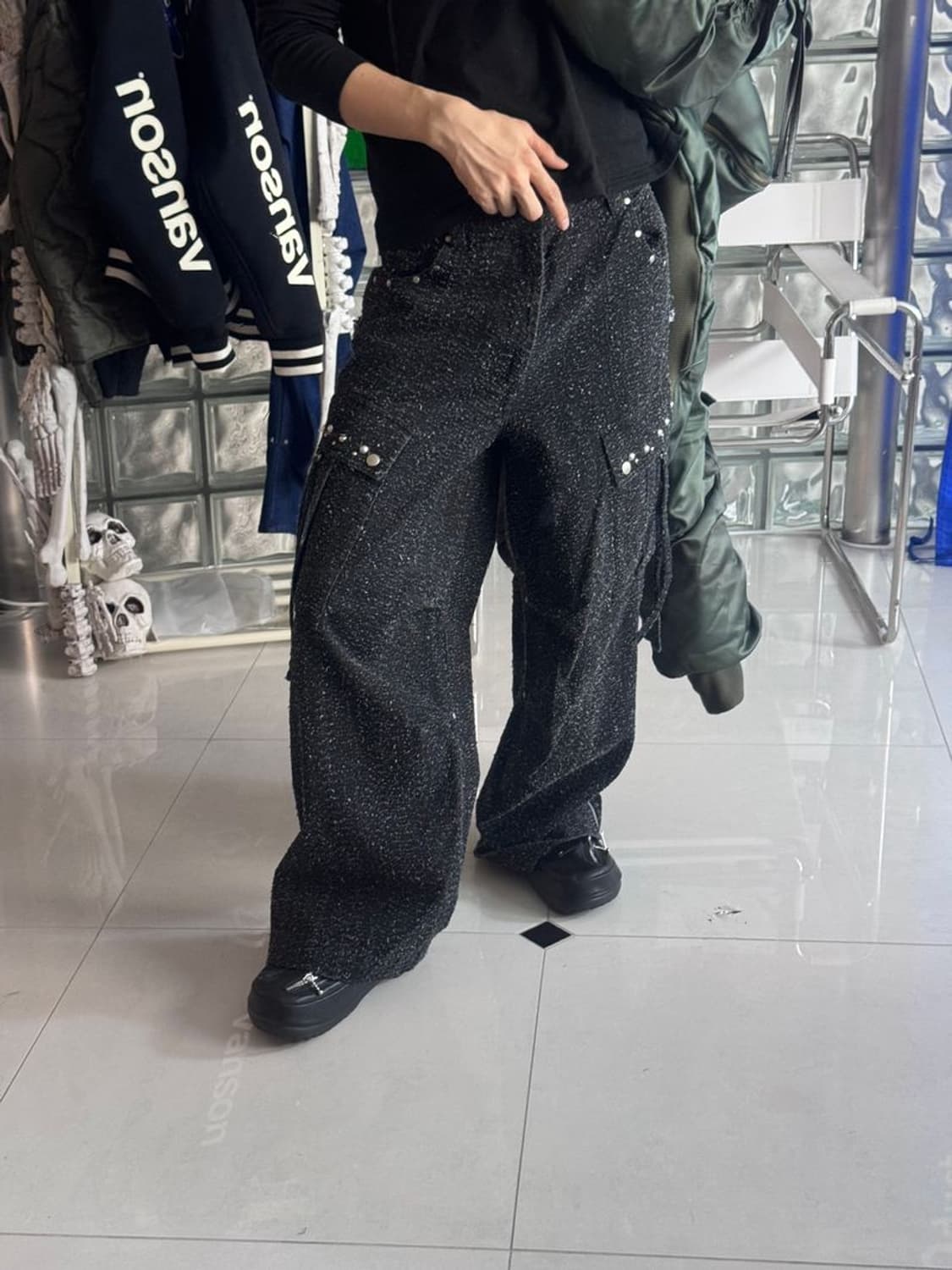 NEEDLE STUD WIDE PANT 니들 스터드 와이드 팬츠 상품이미지5