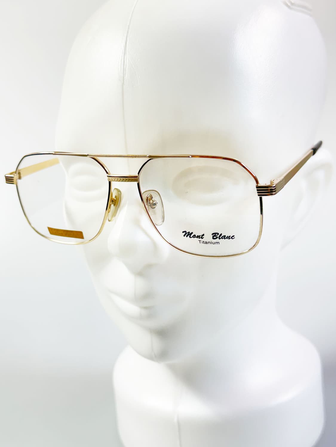 90s MONT BLANC 골드 티타늄 보잉 스퀘어 빈티지 안경 상품이미지8