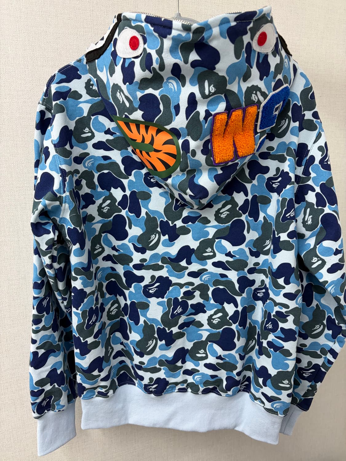 BAPE 베이프 ABC 카모 샤크 풀 집 후드 블루 상품이미지2