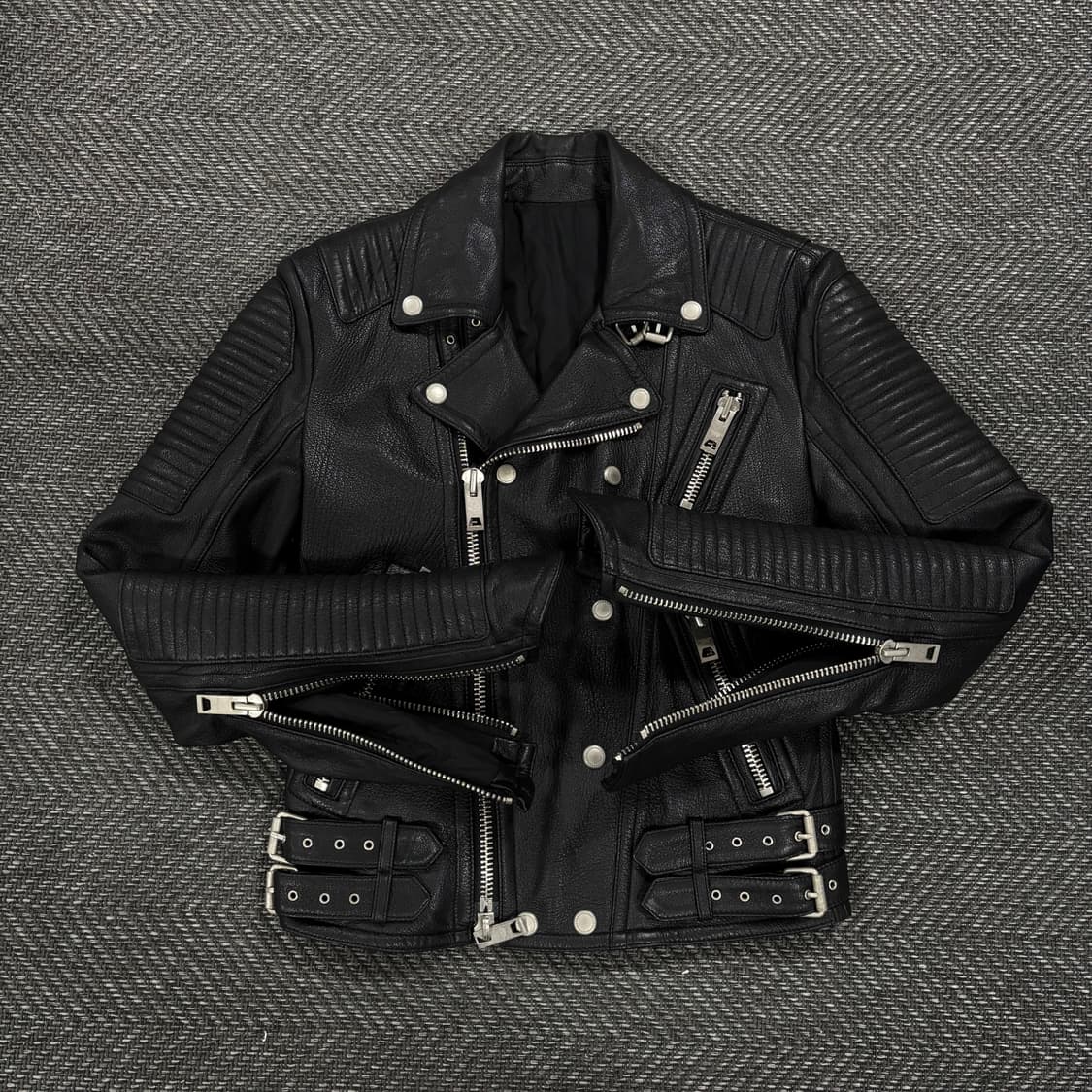 Quilting Lamb skin biker jacket 상품이미지1