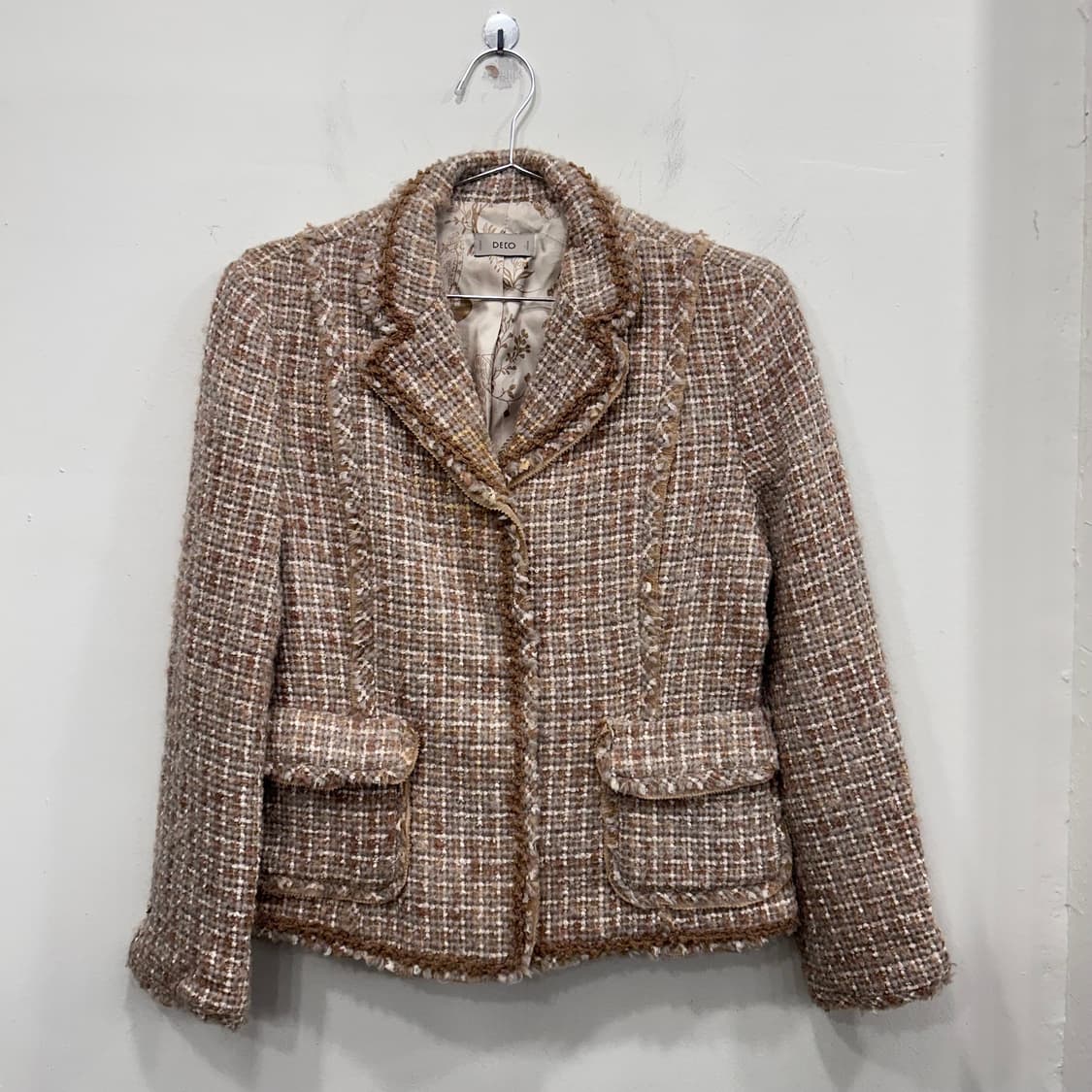 데코 스냅버튼 울 부클 트위드 자켓 상품이미지2