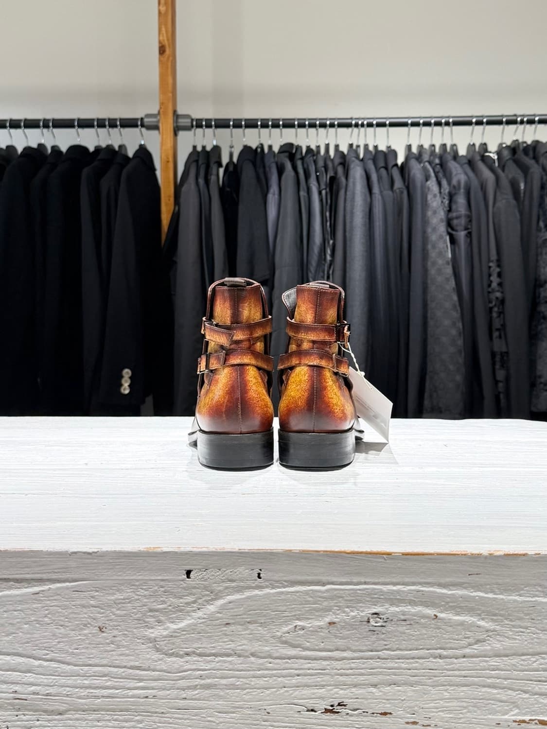 다이아몬드 워커 브라운 파티나 버클 조퍼 부츠 상품이미지5