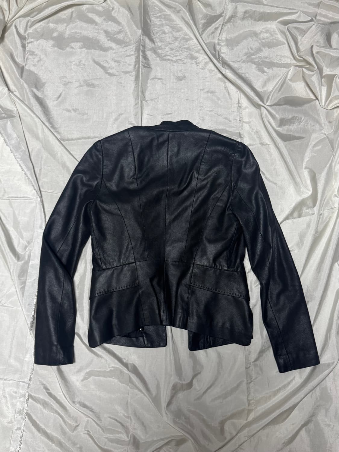 00s Gold button slim leather jacket 상품이미지5