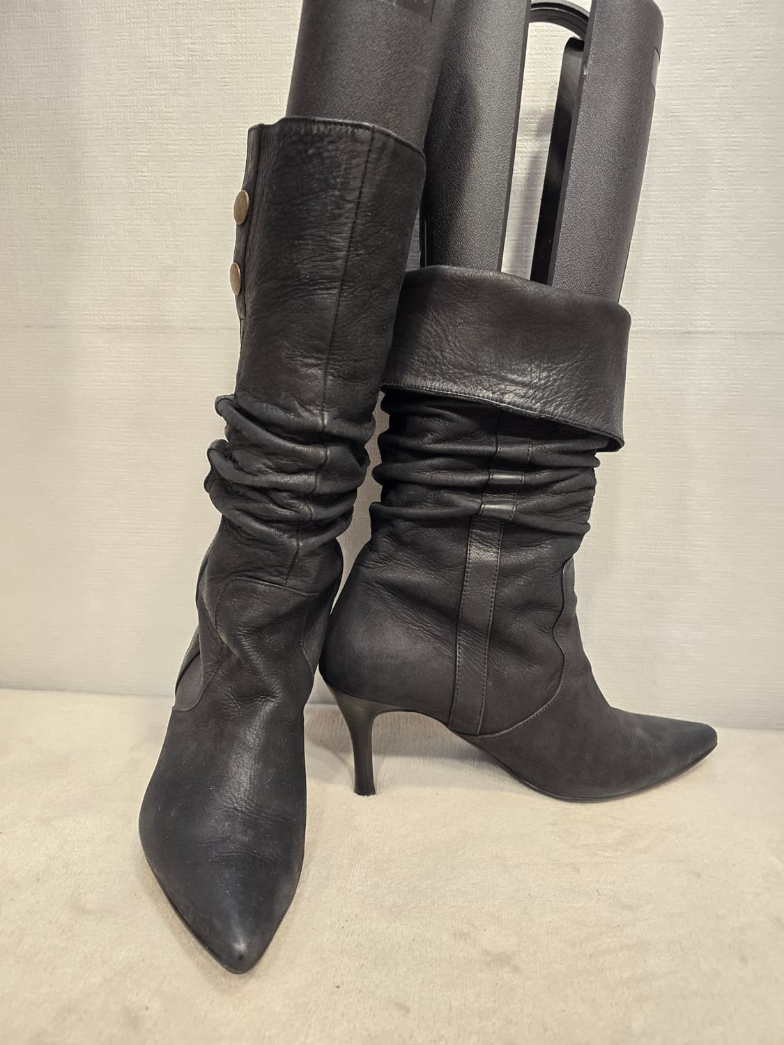 미소페 블랙 셔링 힐 부츠 230 상품이미지5