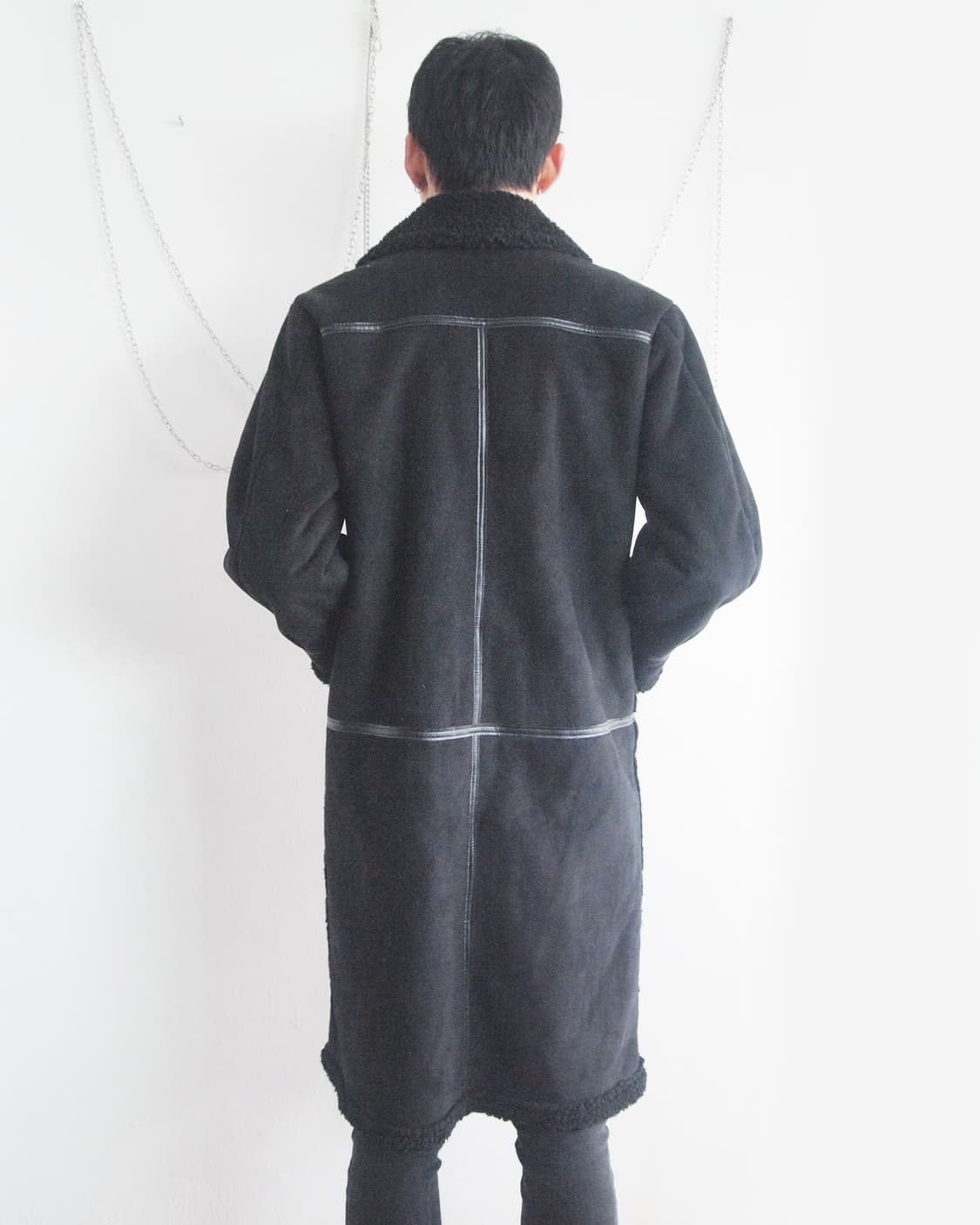 레더 라이닝 무스탕 롱 코트 상품이미지2