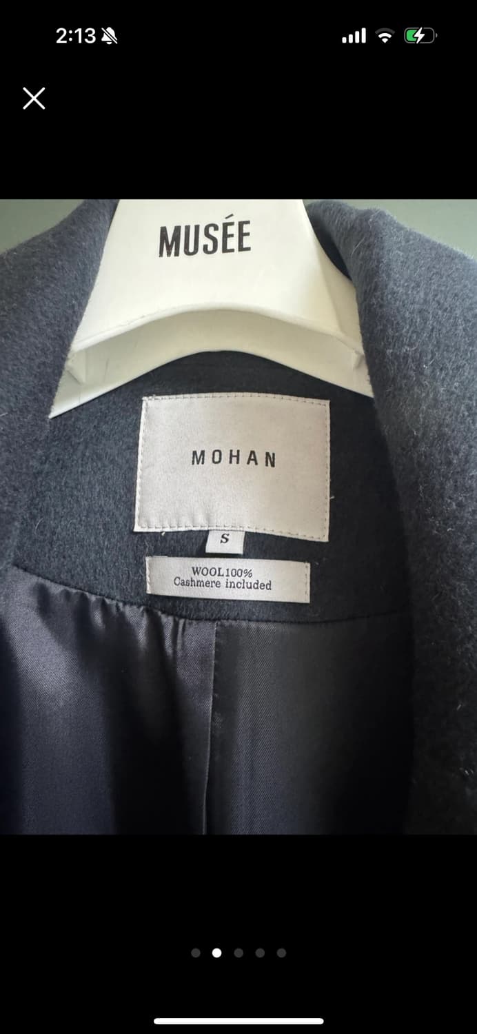 (미착용 새상품) 모한 울100 캐시미어 포함 롱 코트 네이비 S 상품이미지2