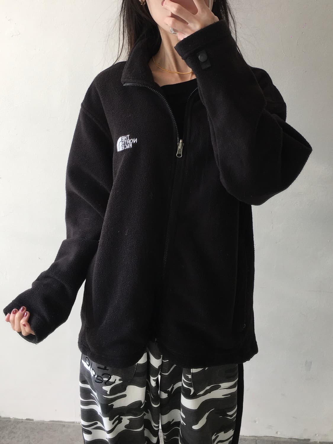 노스페이스 가슴로고 플리스집업 상품이미지1