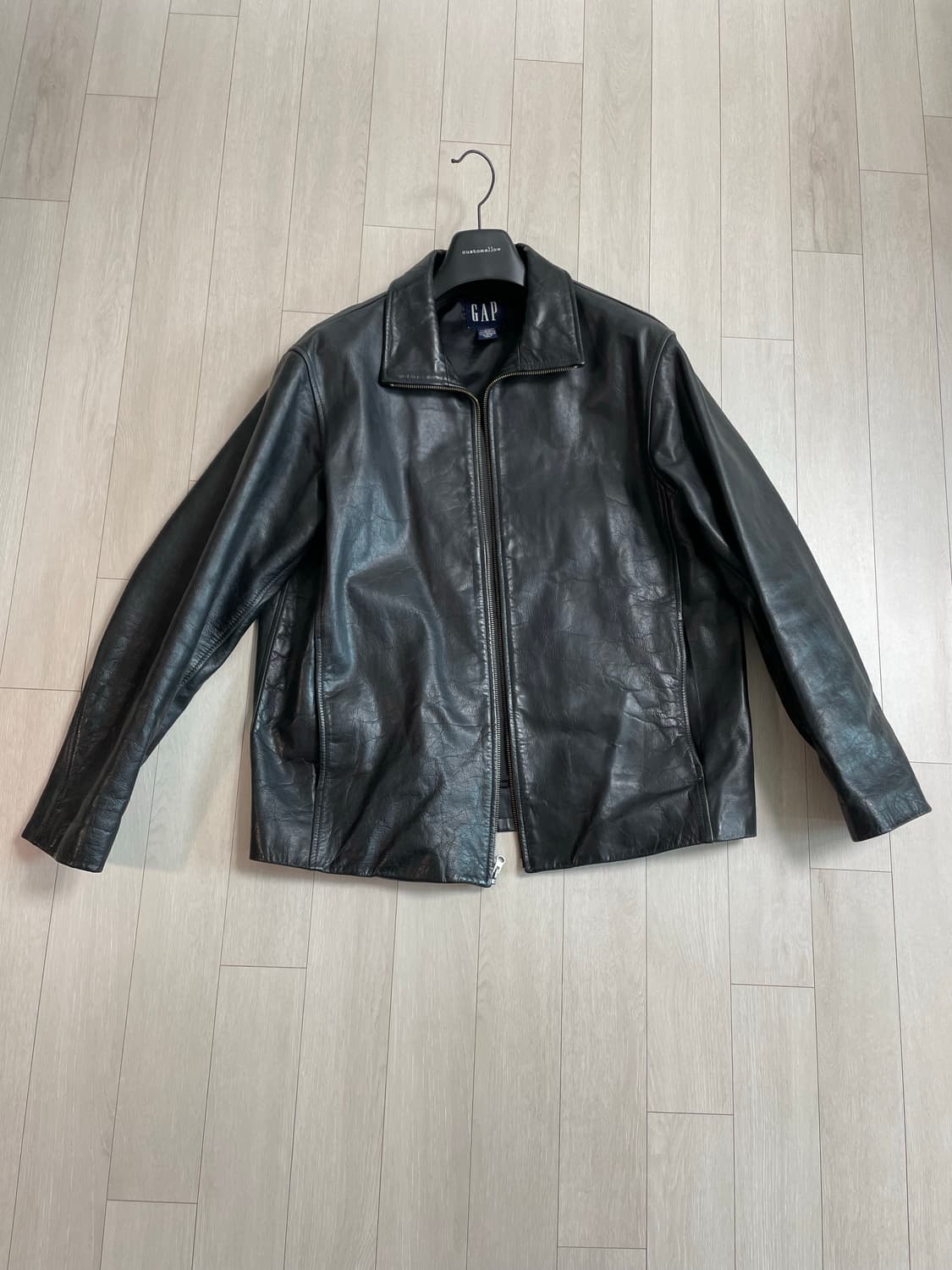 [L] 올드갭 레더 풀집업 상품이미지1