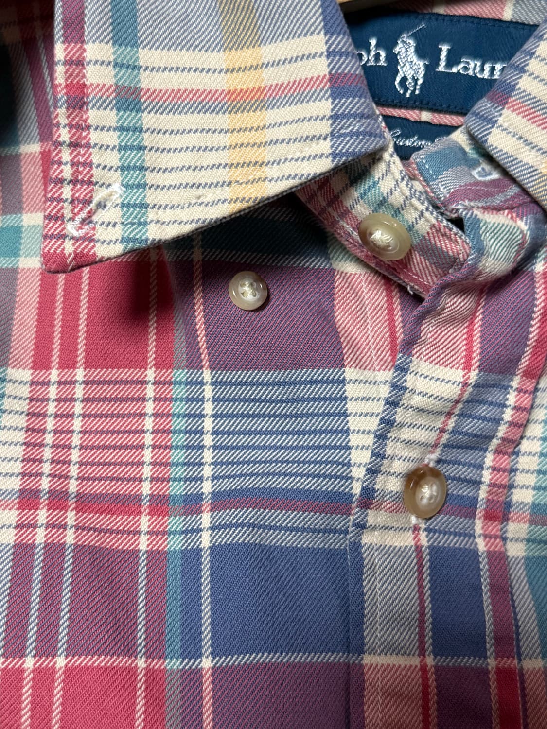 폴로 체크 코튼셔츠 M 상품이미지4