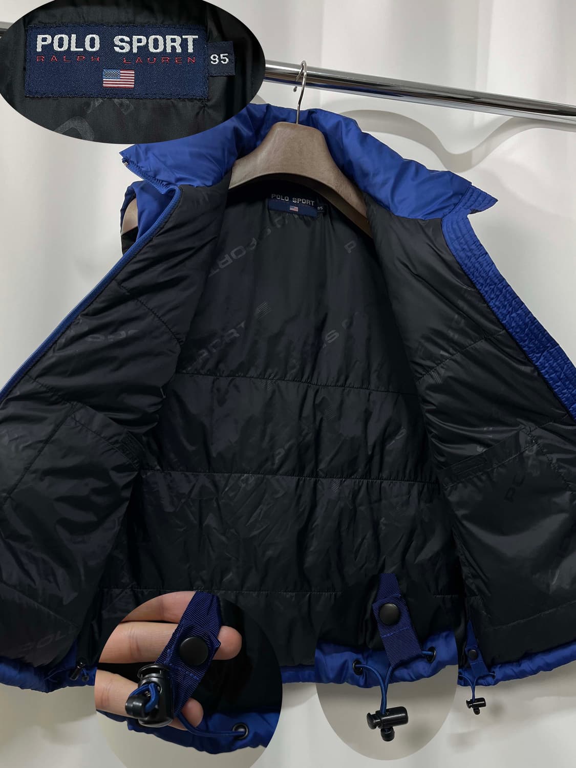 90's 폴로 스포츠 로얄블루 다운 베스트 자켓 상품이미지3