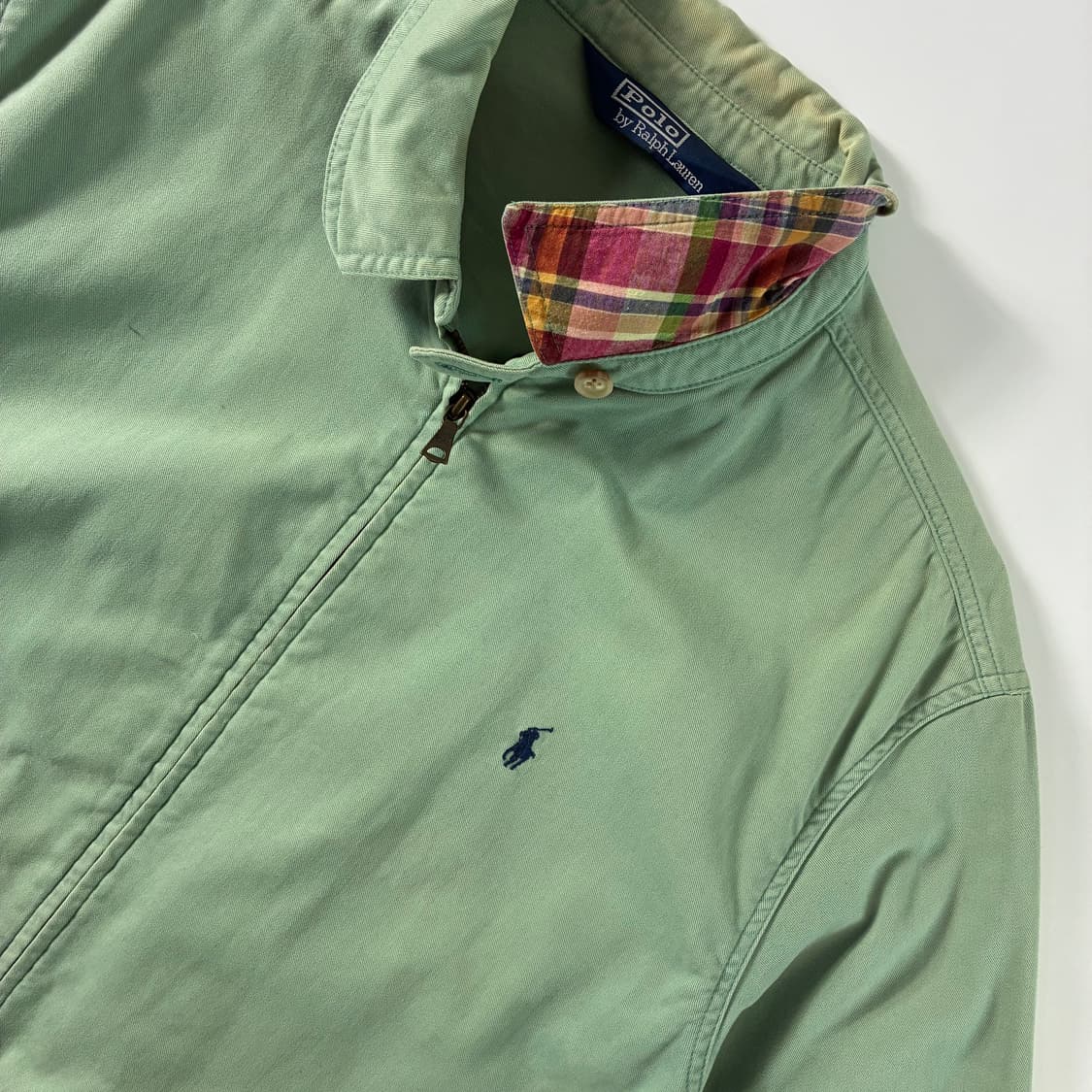 Polo  폴로 랄프로렌 90,s 헤링턴 라이트그린 블루종 자켓 l 상품이미지3