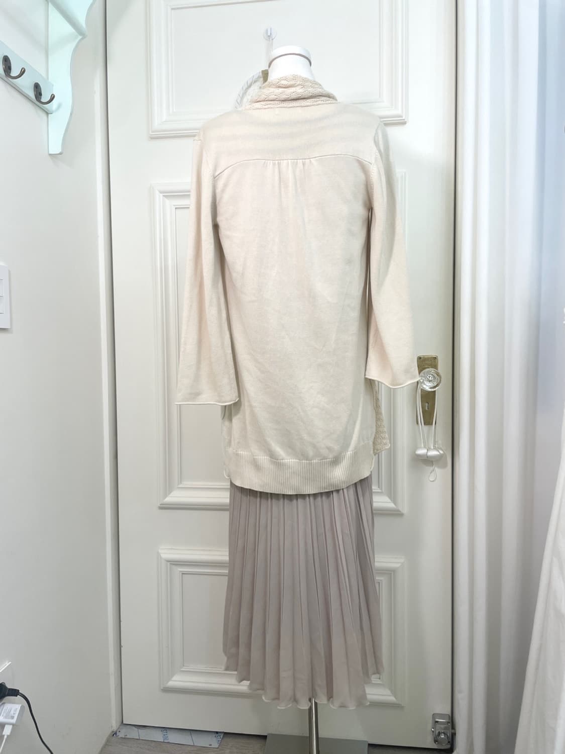 ivory crochet blue stripe layered mori 3 상품이미지3