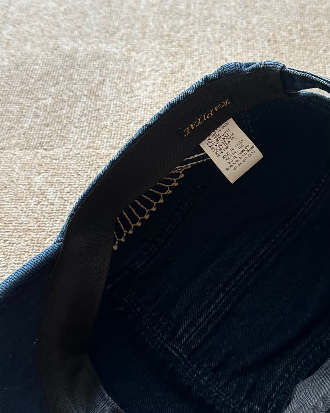 캐피탈 10온즈 IDG x IDG 후로사키 자수 데님 캠프캡 인디고 상품이미지2