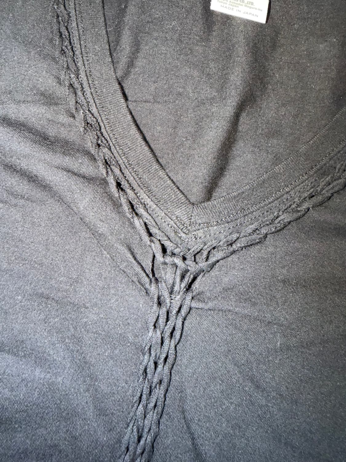 Number (N)ine 뜨개 반팔 티셔츠 블랙 상품이미지3